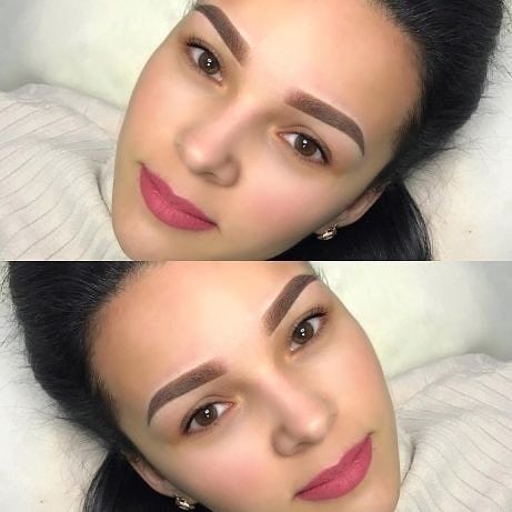 Брови растушевка фото до и после Брови растушевка фото до и после