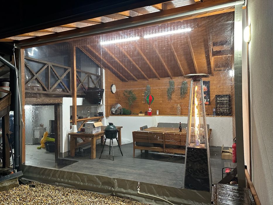 Ветроупорни завеси на навеси тенти шатри кристал винил найлон барбекю