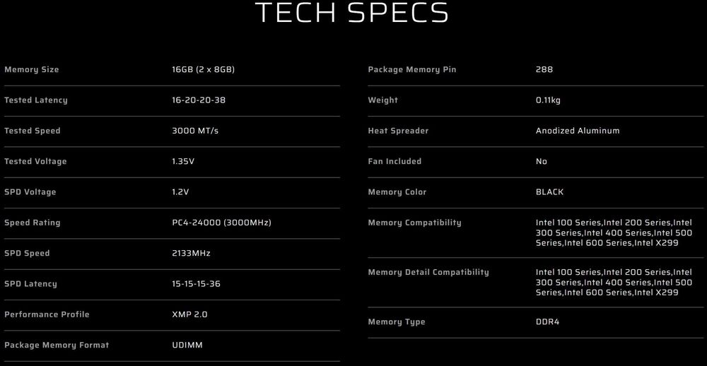 RAM 16GB 2x8gb RAM Corsair Vengeance LPX 3000Mhz DDR4 за компютър