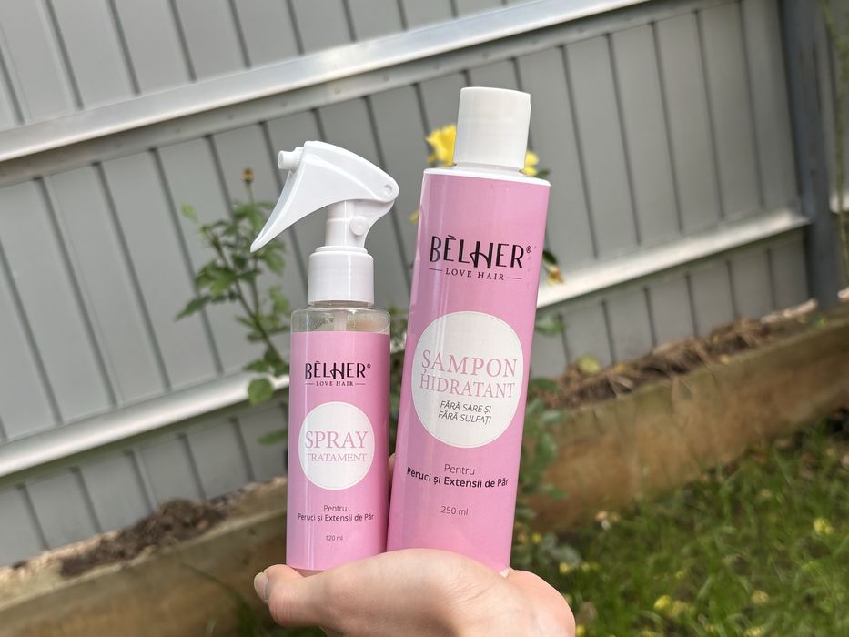 > Set perucă sintetică Belher cu șampon și spray >