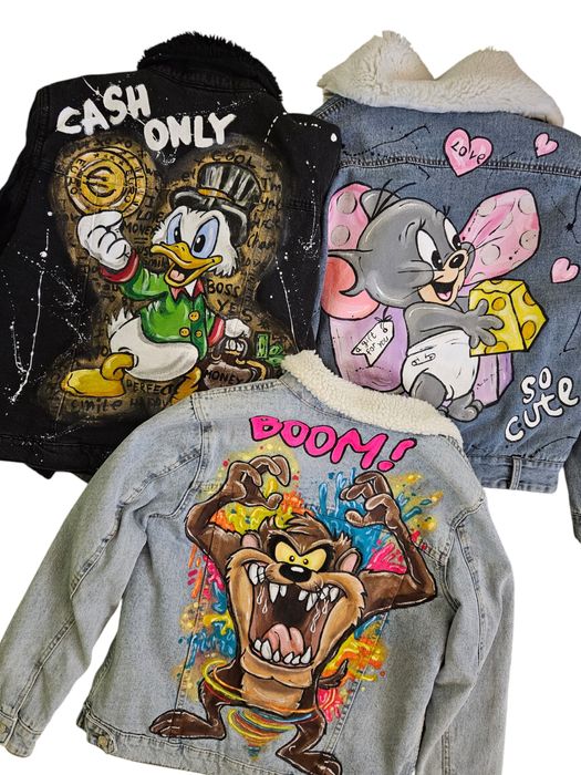 Ръчно рисувани дамски дънкови якета