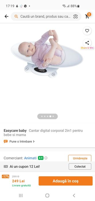 Cantar digital 2in1 bebe si mama