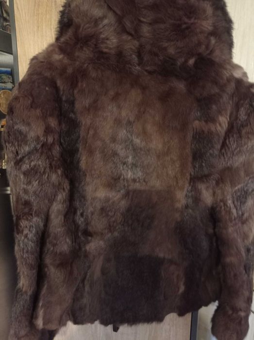 Естествено Кожено палто- късо