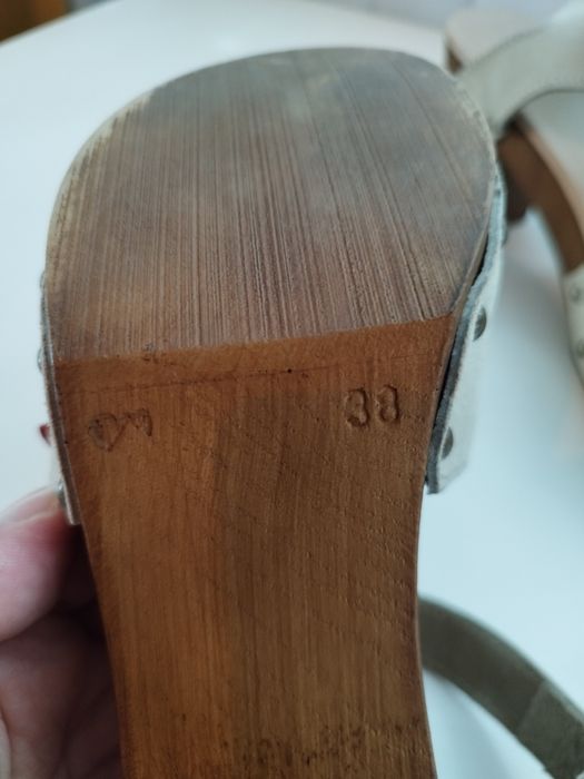 Sandale Levis din piele naturală întoarsă cu bareta pe glezna, Nr 38