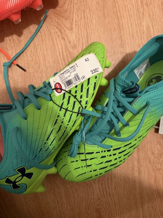 Ghete fotbal Under Armour Magnetico Select 5, mărimea 42, verde-turcoaz