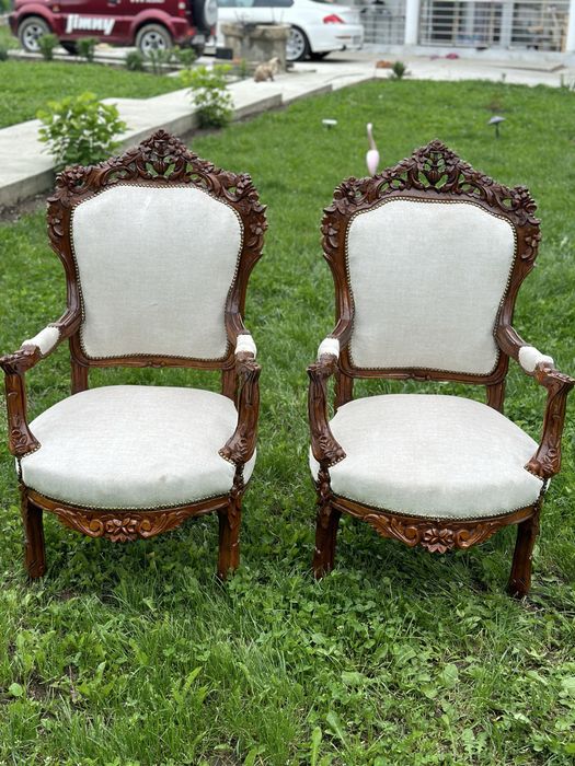 Fotolii baroc vintage din lemn masiv