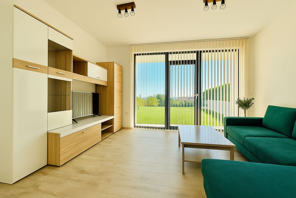 ЧИСТО НОВ обзаведен апартамент с двор и включено паркомясто в цената