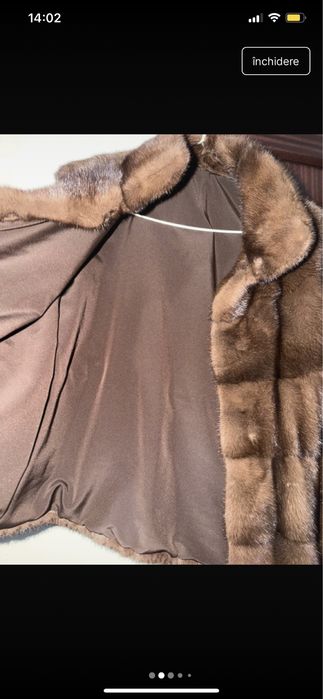 Haina blana naturala vizon / nurca S