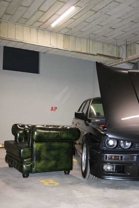 Fotoliu Chesterfield, piele naturala bison