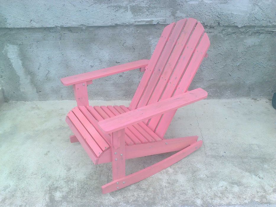 Scaun balansoar roz (tip Adirondack) lemn de brad