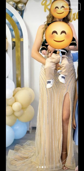 Rochie lungă elegantă  cu trenă mărimea M negociabil
