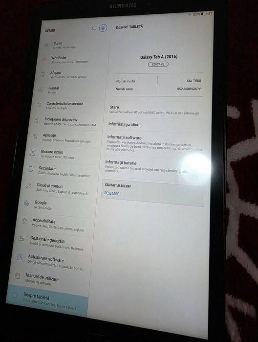 Tableta Samsung Tab A 10.1 2016 - T580