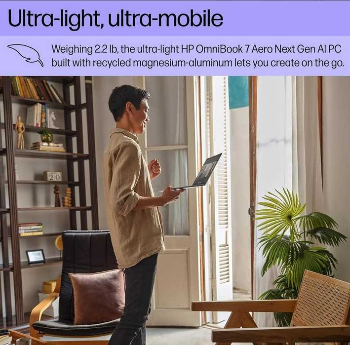 HP OMNIBOOK 7 AERO AI 970g Ryzen 5 340 16GB 256SSD 14" 400Nit