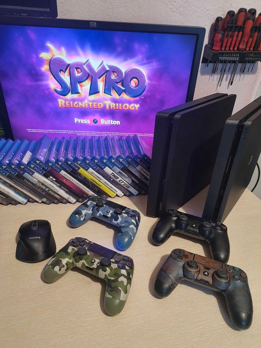 С ГАРАНЦИЯ 1Г Sony PlayStation 4 Slim SW PS4 профилактиран 750 GB