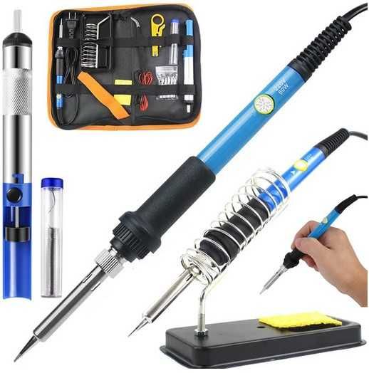 Топъл ел поялник с поставка и 6 приставки и несесер 60W