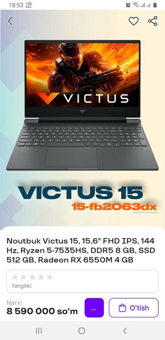 Noutbook Hp Victus 15