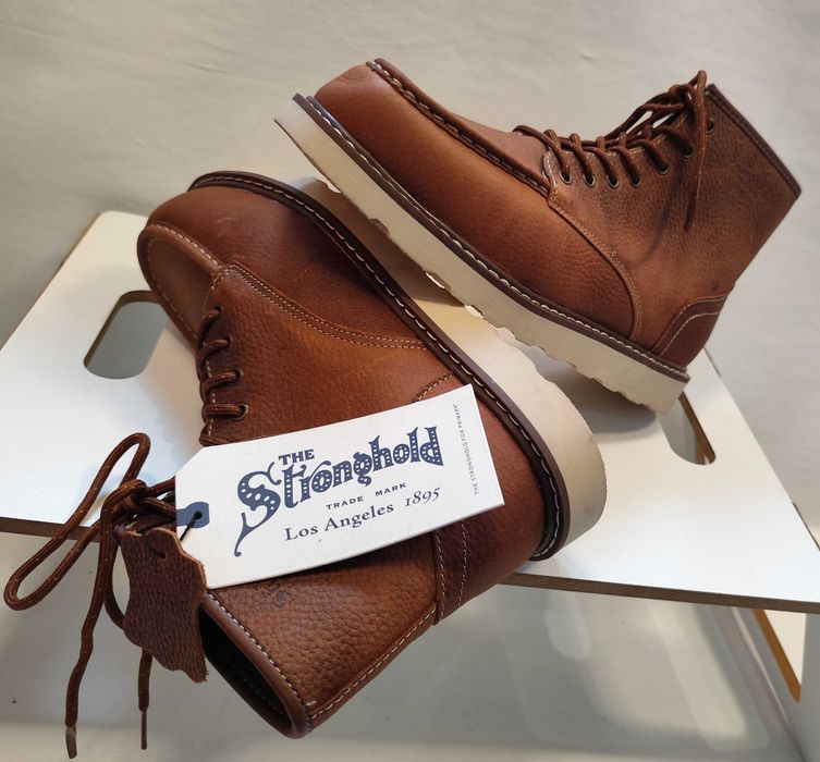 Ghete lace up 42 42.5 moc toe de lux STRONGHOLD NOI piele naturala