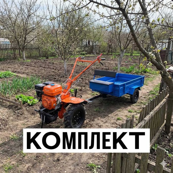 ВЫГОДНЫЙ комплект Мотоблок + тележка-телега для обработки земли