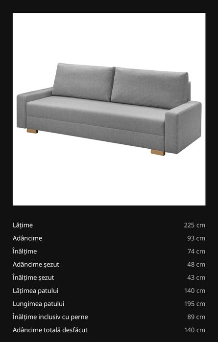 Canapea extensibilă IKEA Gralviken plus covor bonus