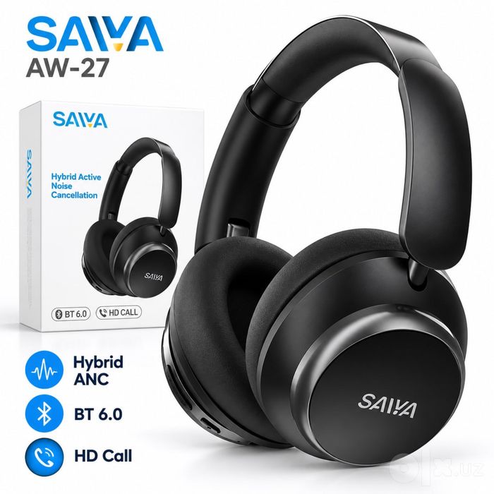 SAIVA AW-27 naushnik | Hybrid ANC | Hi-Res | Bluetooth 6.0 | 32 soat