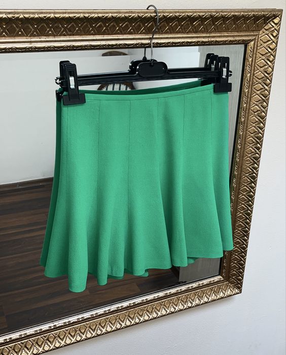 Sandro Paris, fustă mini, verde, 100% viscoză