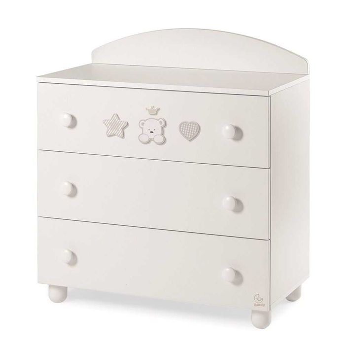 Скрин Italbaby BABY RE Como 3ч. Осн. цвят бял + декорация Dove Grey