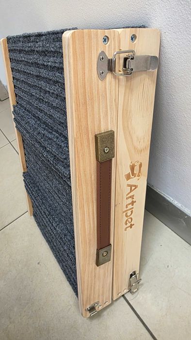 Rampă pliabilă Artpet pentru câini, reglabilă 34–53 cm, până la 20 kg, gri