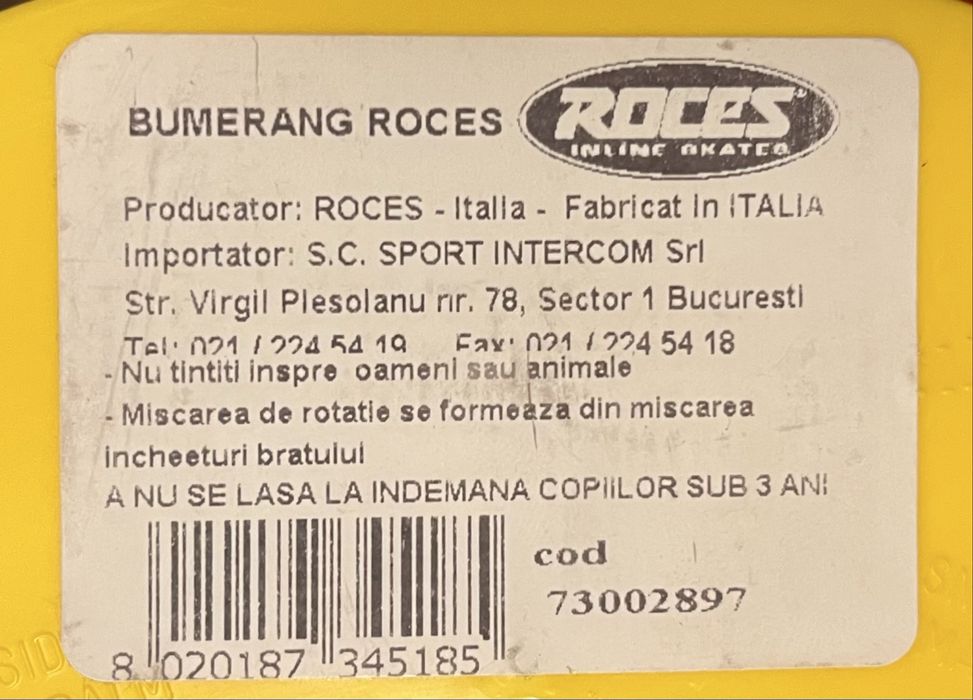 Bumerang plastic ROCES