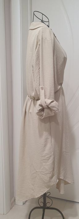 Риза рокля нюд цвят, размер L, с  етикет