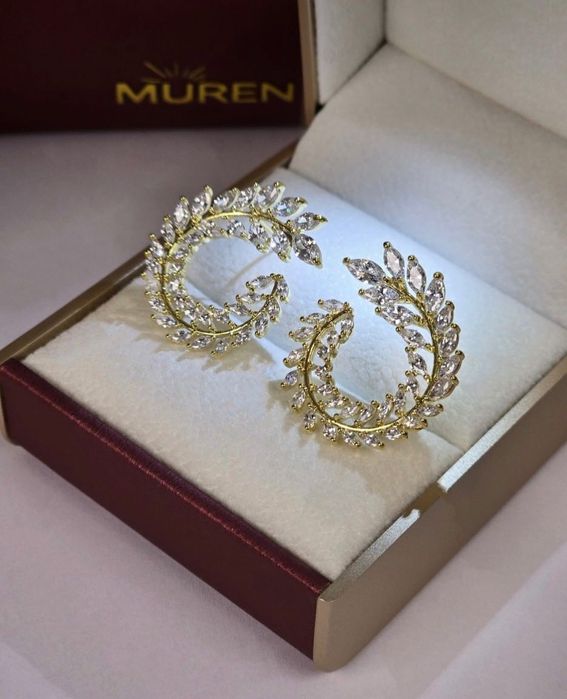 Обеци в 18 к златно покритие Muren + пръстен