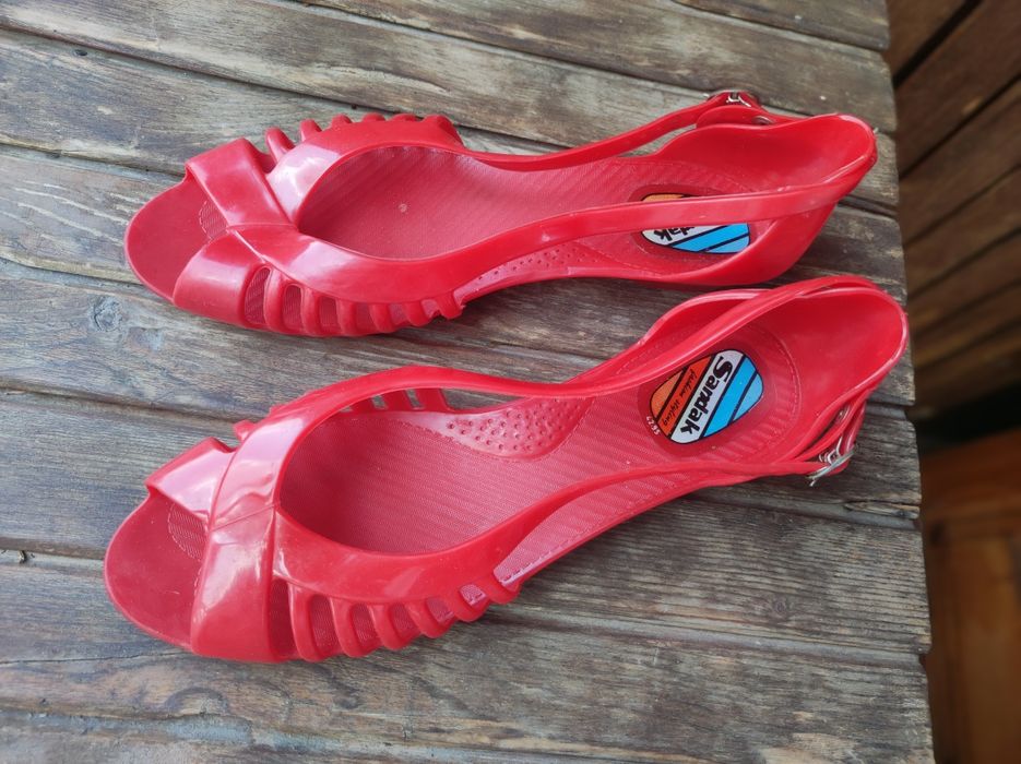 Винтидж Ретро Червени Сандали, Sandak by Bata, номер 39