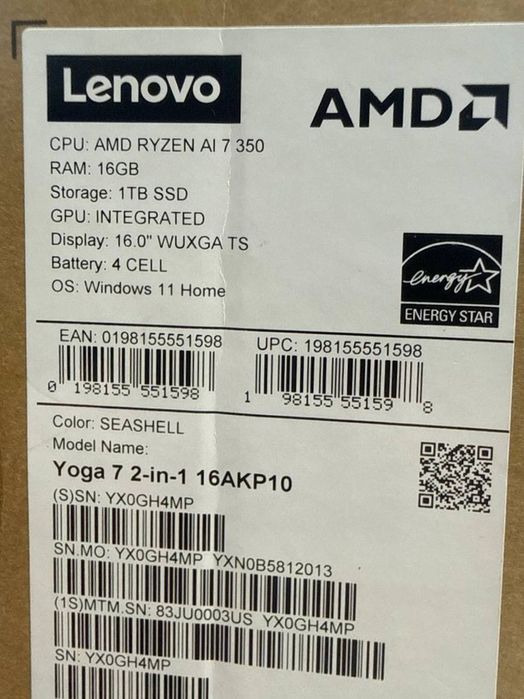 Ультрабук бизнес класса Lenovo Yoga 7 2-in-1 16AKP10 (USA)