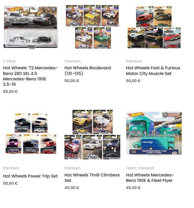 Метални колички Hot Wheels Premium, RLC и Ferrari Racer