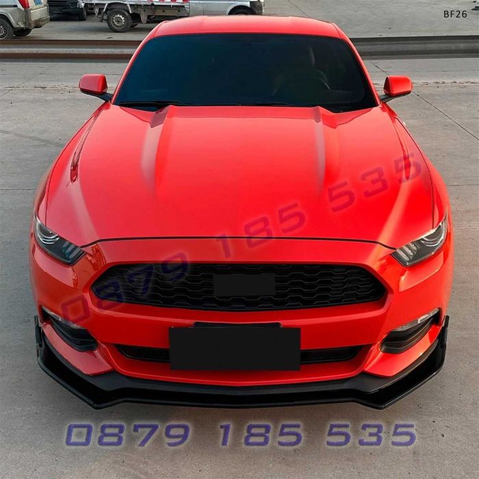 Преден лип спойлер за Ford Mustang MK6 2015-2017, черен гланц – BF26 тунинг предна броня форд мустанг