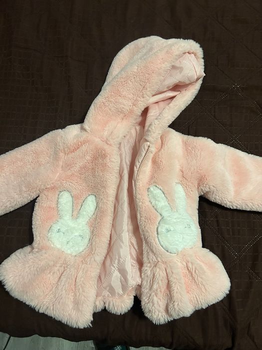 Зимно пухкаво палтенце за момиче 1г