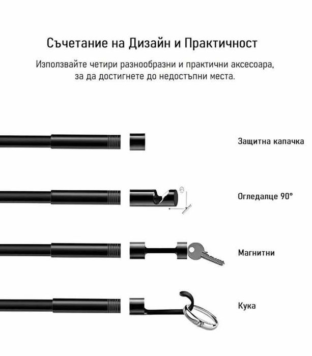 Ендоскоп камера Inskam 130 v3 WIFI HD 5.5mm | HARD | 1080P | IP68