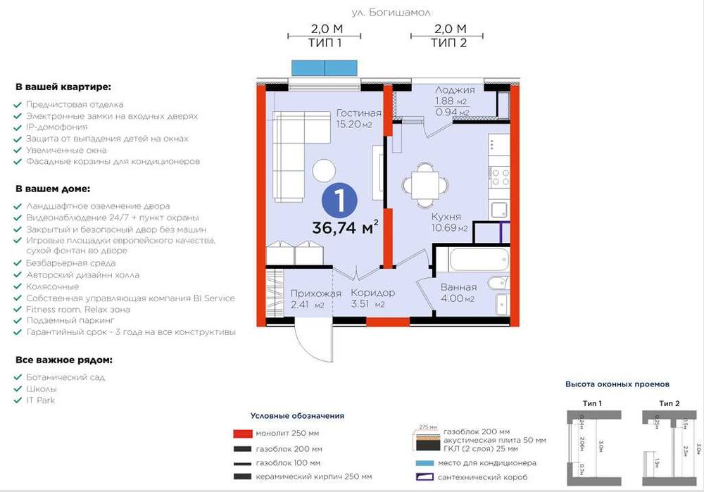 Гос. Ипотека! Новостройка, Ботанический сад, ежемесячно=6.4 млн. (ShN)