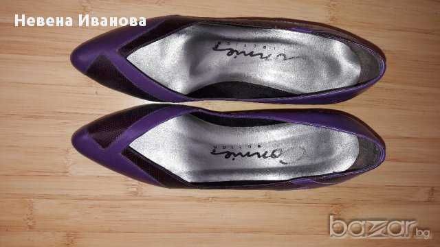 Дамски обувки среден ток лилави малък размер №35