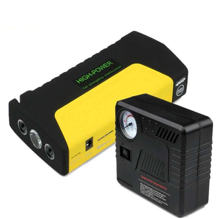Комплект стартерно устройство HighPowerJump starter за кола +компресор