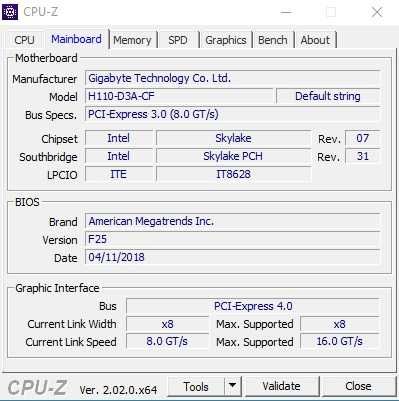 Gigabyte H110-D3A дъно Intel socket 1151