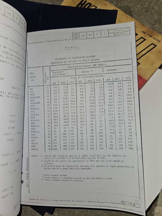 Carte Date și Norme de Reparație pt Tractoarele U1010