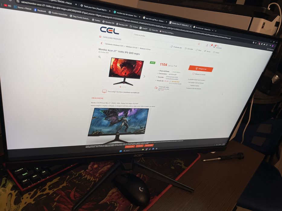 Monitor IPS Acer Nitro 27” QHD 144hz