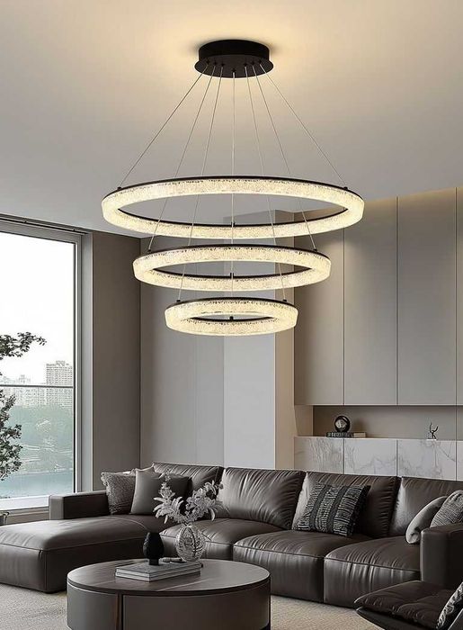 Стилни LED Полилеи пендели Saturn с 2 или 3 кристални ринга. Топ цени