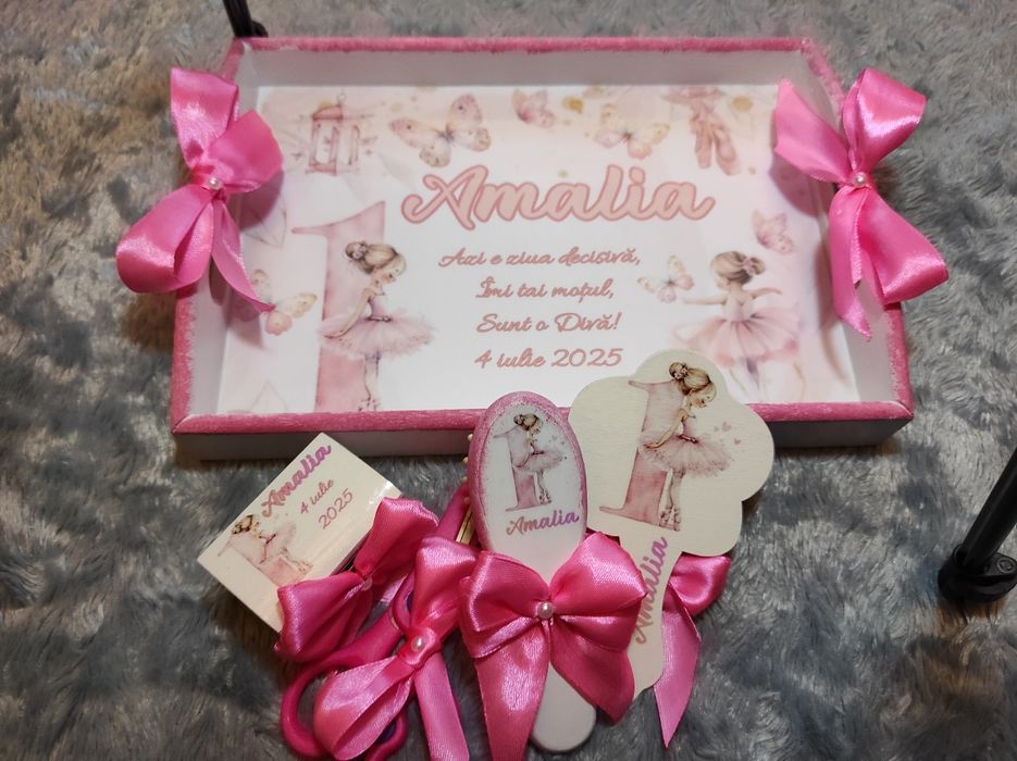 Set moț/turtă din 6 piese, bănuț din argint cadou