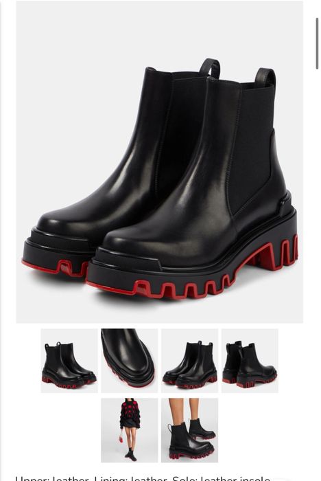 Botine/bocanci piele cu talpa rosie NOI (model Christian Louboutin)