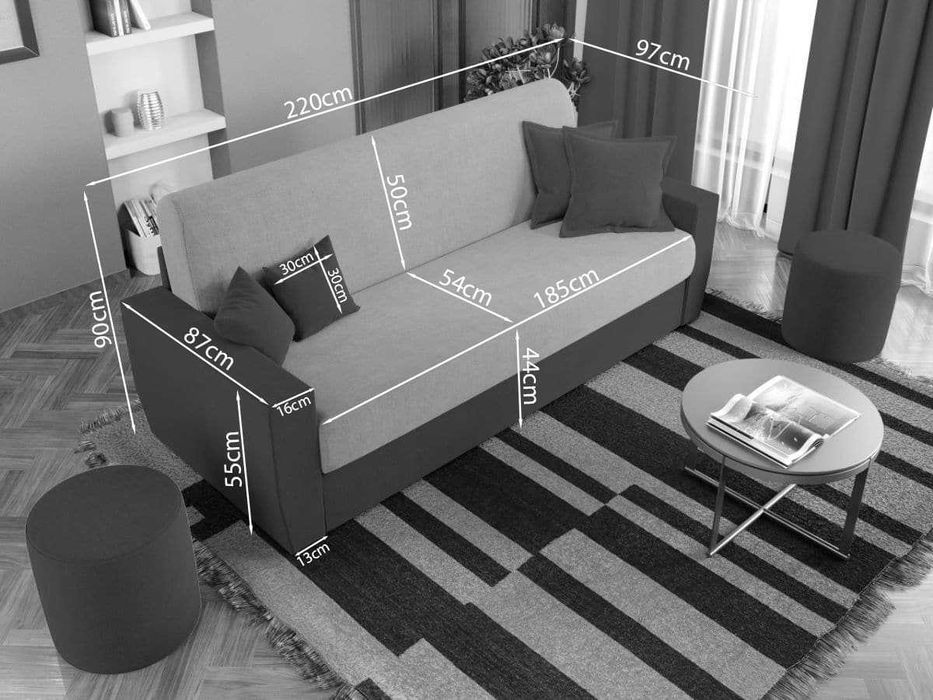 Canapea Extensibila Corsica Gri Antracit - Transport Gratuit