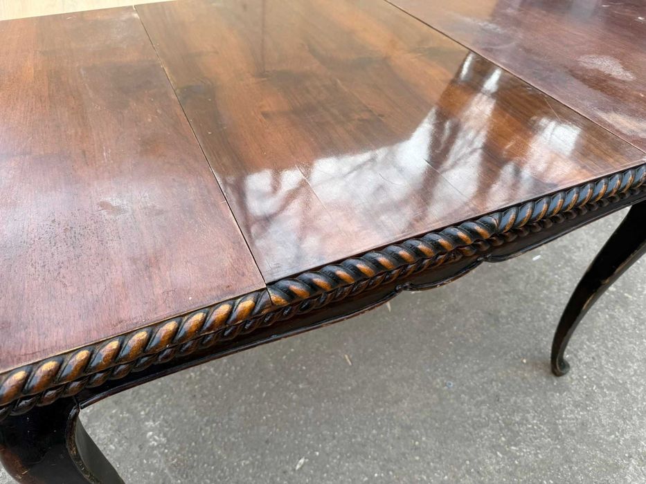 2 buc Masa Vintage Extensibila Stil Rococo; Masa cu blat 122x86 cm