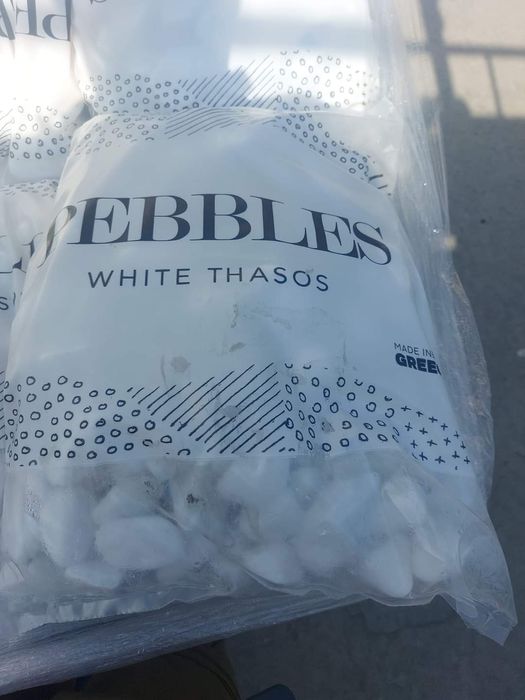 Piatra decorativa marmura alba rotunjita thasoss