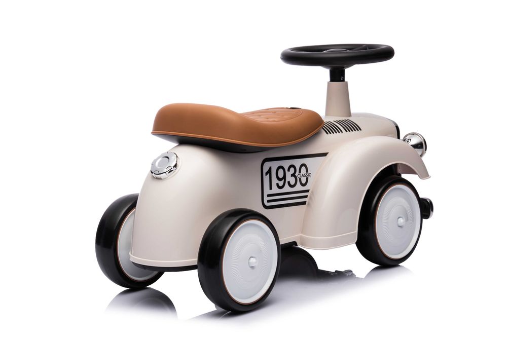 Masinuta premergator fara pedale Kinderauto Retro Baby Car White