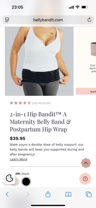 Centura prenatală și postnatală Belly Bandit, Xs-M reglabil